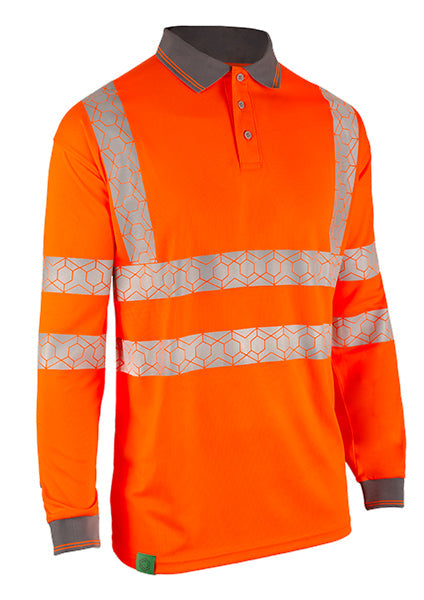 Beeswift Envirowear Hi-Vis Long Sleeve Recyclable Polo Shirt - {ALL COLOURS / SIZES}