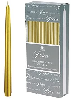 Price's 10" Wrapped Venetian Candles in Gold, 10 Pack