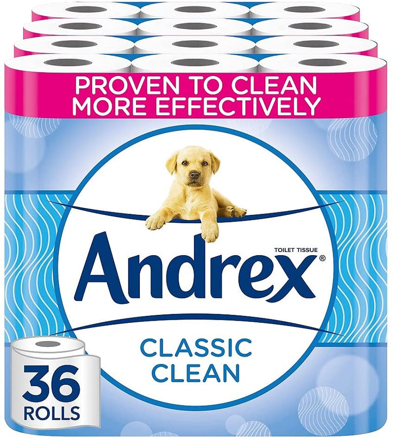 Andrex Classic White Toilet Roll NEW 3D Wave Texture , 9 Pack.