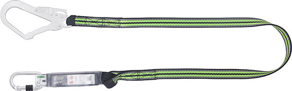 Kratos 1.8Mtr Lanyard + Scaff Hook Black/Green 1.8M