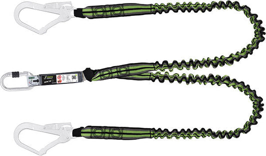 Kratos 1.5Mtr Lanyard Shock Absorber Black/Green 1.5M