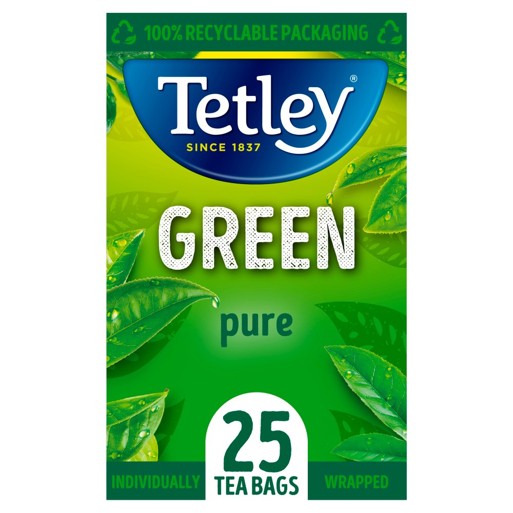 Tetley Pure Green Individually Wrapped Tea Bags  25's