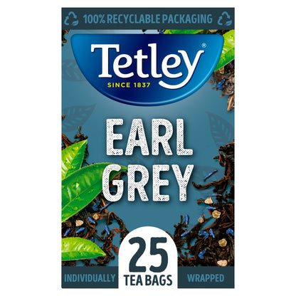 Tetley Earl Grey Teabags,  Individually Wrapped & Enveloped 25's