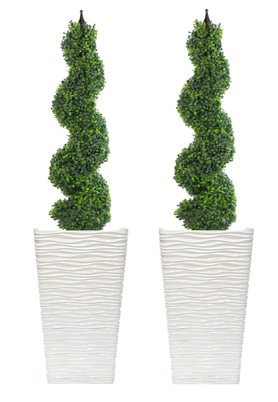 Fixtures Glaze Wave High Gloss LARGE Planter {White} Indoor or Outdoor