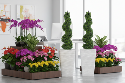 Fixtures Glaze Wave High Gloss LARGE Planter {White} Indoor or Outdoor
