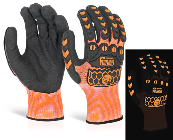 Beeswift Glovezilla Glow in the Dark Foam Nitrile Coated Gloves - {ALL COLOURS / SIZES}