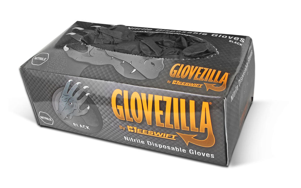 Glovezilla Black Powder Free XXL Nitrile Gloves Pack 100's