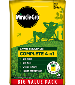 Miracle-Gro Evergreen Complete 4-In-1 Lawn Food, Weed & Moss Control, 360 M2, Yellow