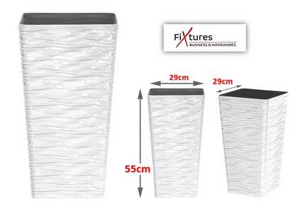 Fixtures Glaze Wave High Gloss LARGE Planter {White} Indoor or Outdoor