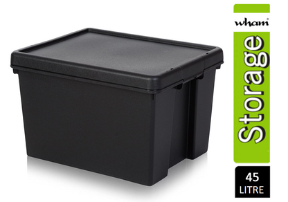 Wham Bam Black Recycled Storage Box 45 Litre