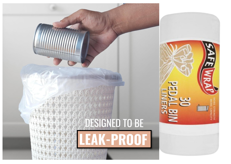 Safewrap White Peddle Bin Liners Size C 12 Litre Pack 30's