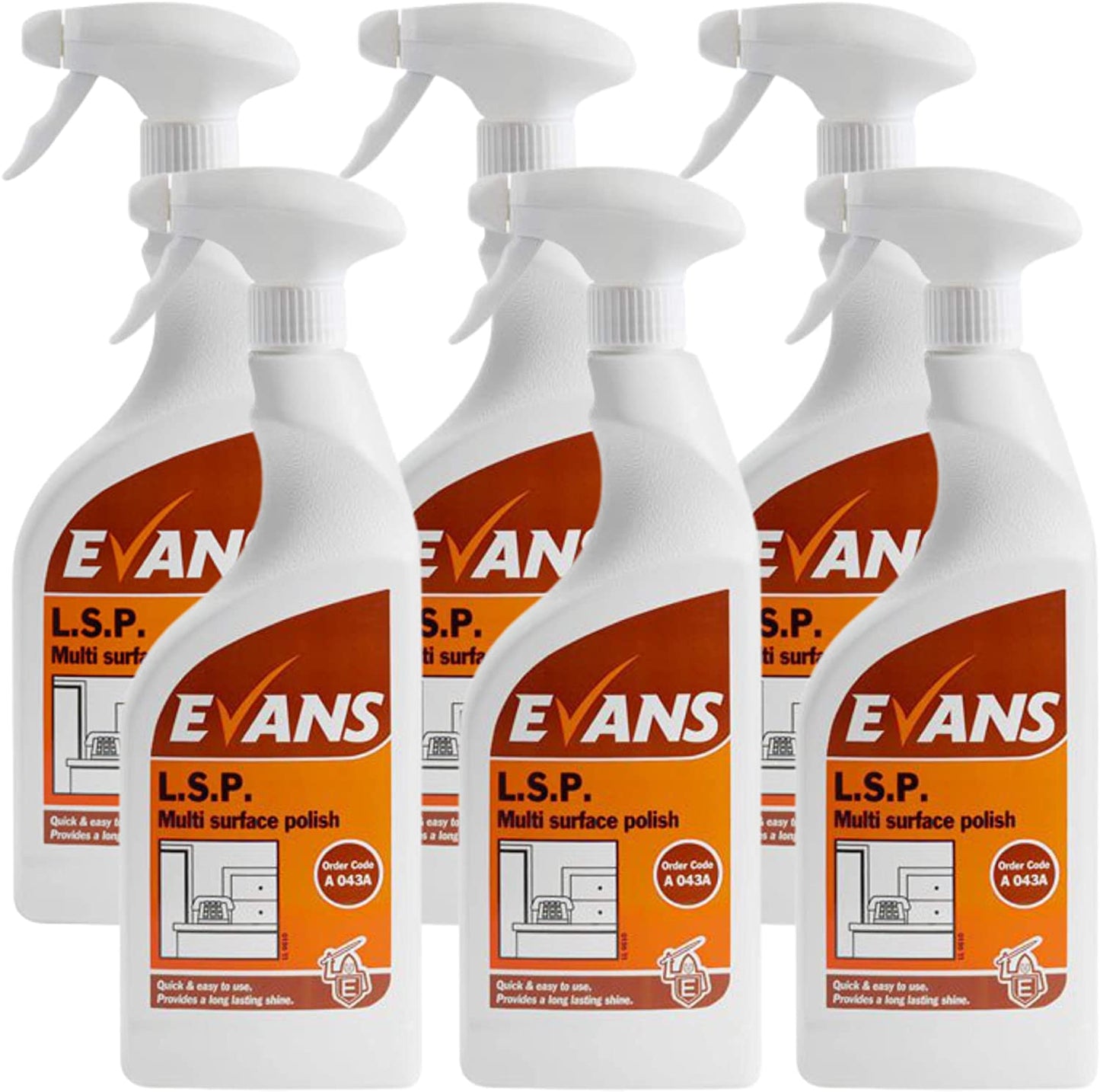 Evans L.S.P. Perfumed Furniture Polish and Window Cleaner Spray Bottle 750ml