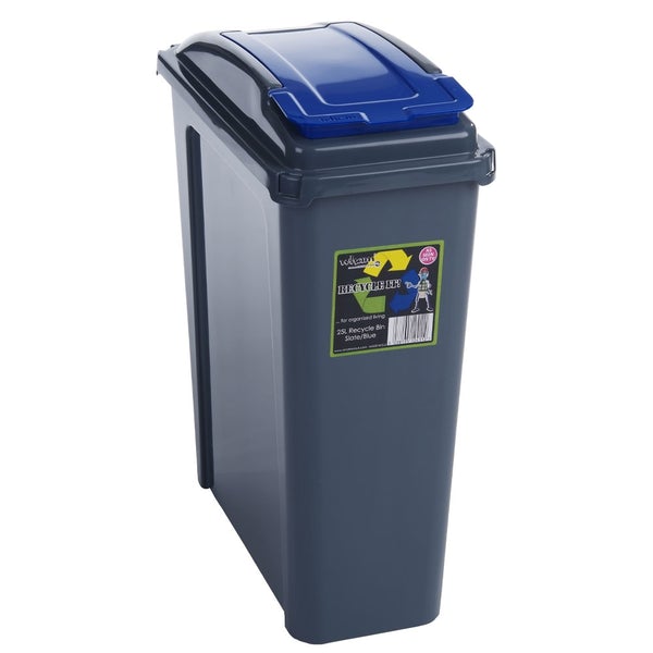 Wham Recycle It Blue Slimline Bin & Lid 25 Litre