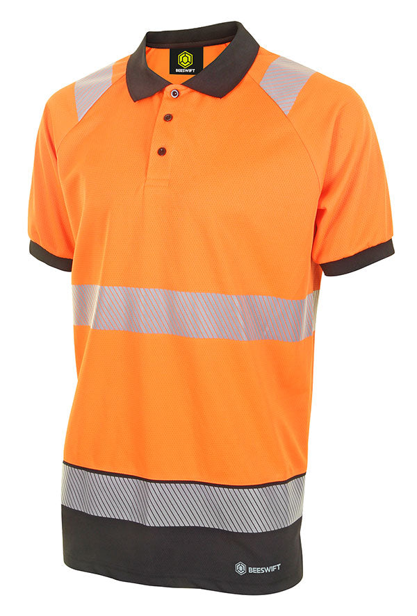 Beeswift Deltic Hi-Vis Two Tone Short Sleeve Polo Shirt - {ALL COLOURS / SIZES}