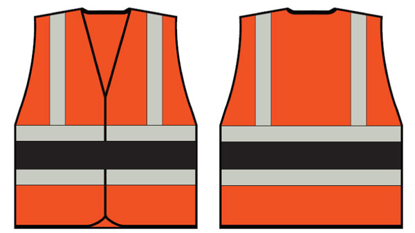 Orange Wceng Vest With Black Band XL