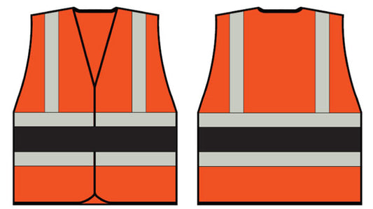 Orange Wceng Vest With Black Band Sml