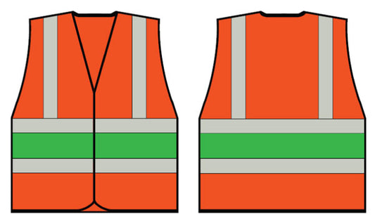 Orange Wceng Vest With Green Band 3XL