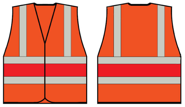 Orange Wceng Vest With Red Band XXL