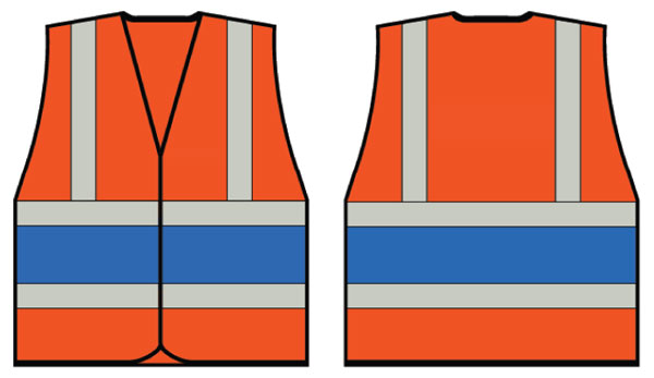 Orange Wceng Vest With Royal Band Lge