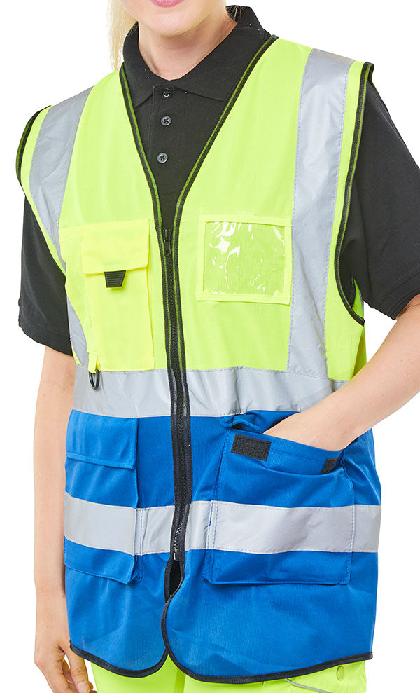 Beeswift Hi-Vis Two Tone Executive ID Vest - {ALL COLOURS / SIZES}