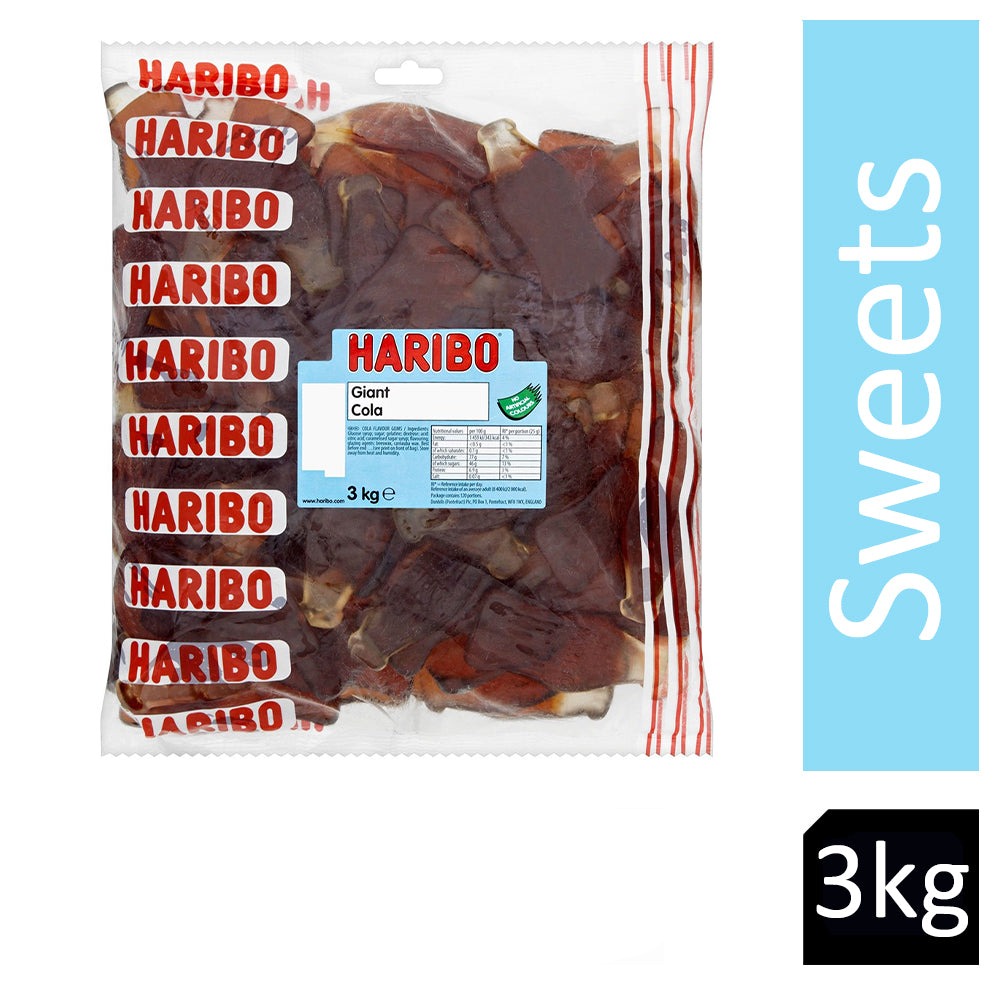 Haribo Giant Cola Bottles Sweets Bag 3kg