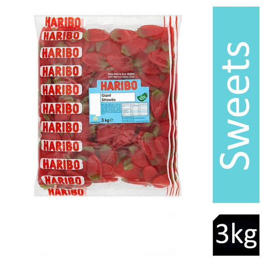 Haribo Giant Strawberries Sweets Bag 3kg