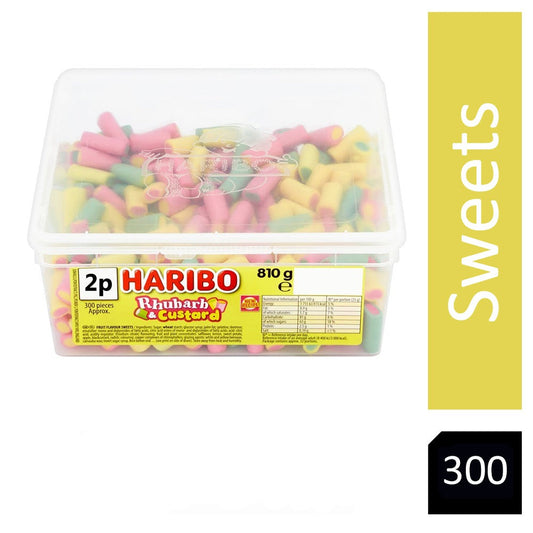 Haribo Rhubarb & Custard Sweets Tub 300's