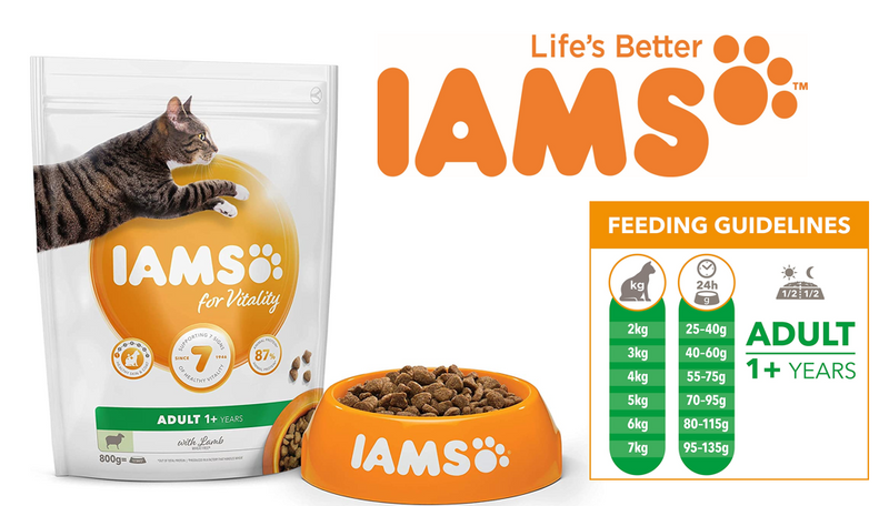 IAMS for Vitality Adult Cat Food Lamb 800g