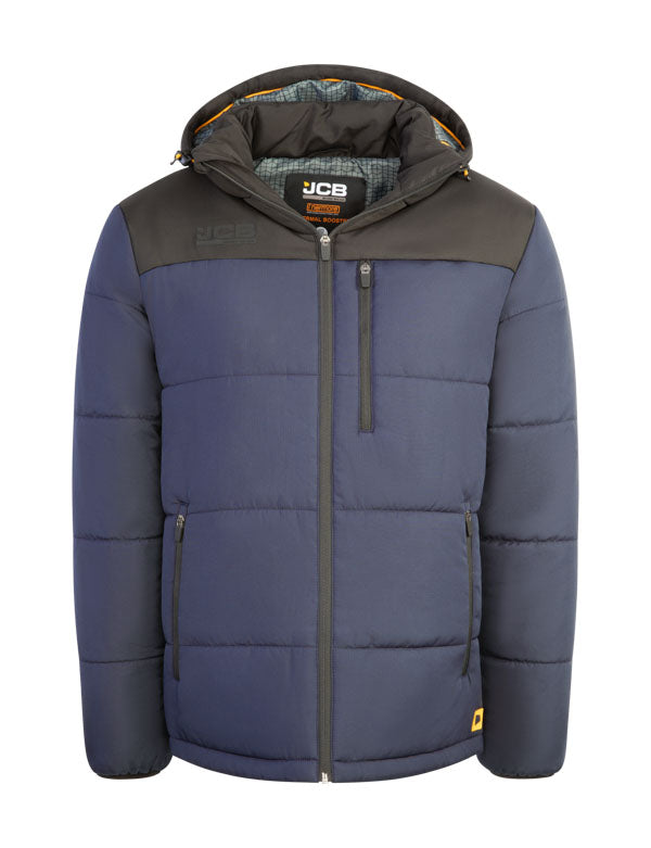 Jcb Unisex Padded Jacket With Hood Navy/Black ALL SIZES