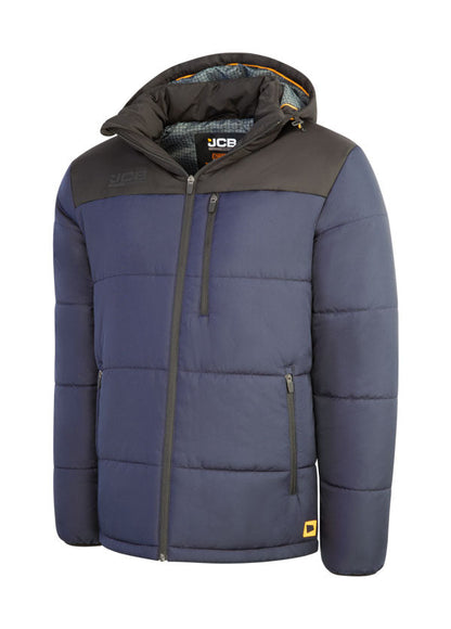 Jcb Unisex Padded Jacket With Hood Navy/Black ALL SIZES
