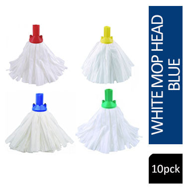 Janit-X Big White Mop Head Blue (10 Mop Pack) - UK BUSINESS SUPPLIES