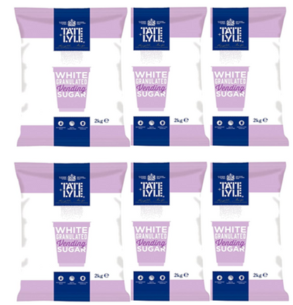 Tate & Lyle White Fine Ground Sugar 2kg, Suitable for Vending, Baking or Everyday Use.