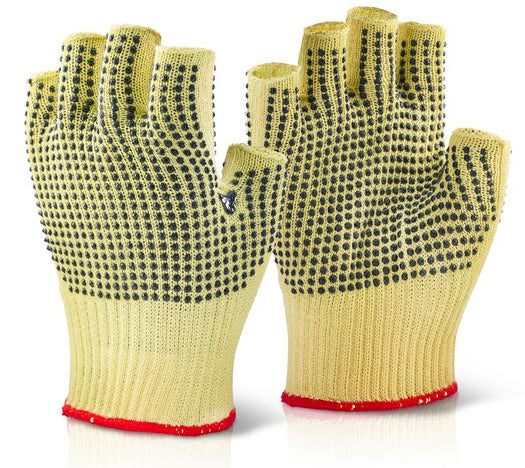 Beeswift Reinforced Fingerless Dotted Gloves Yellow 10