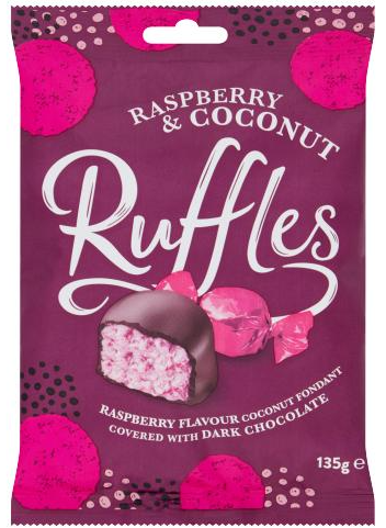 Ruffles Raspberry & Coconut 135g | 6 x Pack Bundle