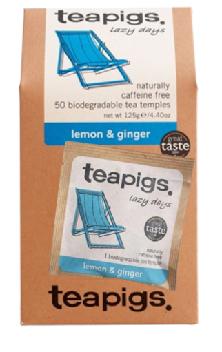 Teapigs Lemon and Ginger Tea Bags Made With Whole Leaves (1 Pack of 50 Enveloped Tea Bags)