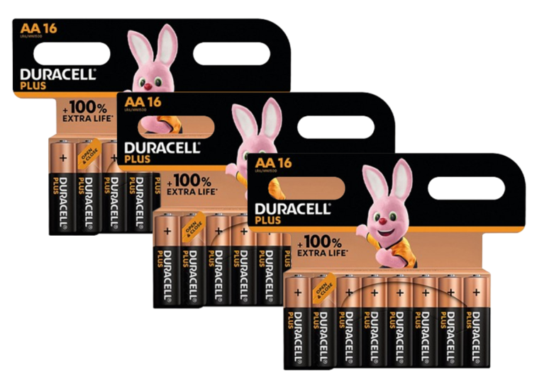 Duracell AA Plus 100% Battery Pack 3 x 16's (48's)