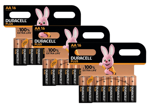 Duracell AA Plus 100% Battery Pack 3 x 16's (48's)