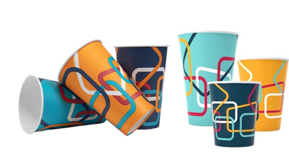 Venezia New Vibrant 12oz Paper Vending Cups 50's