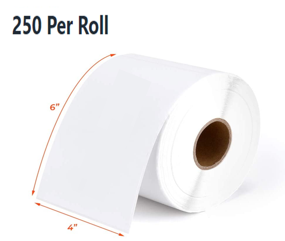 Roll-X Thermal Shipping Labels for Zebra Printer 6x4inch 250 Per Roll