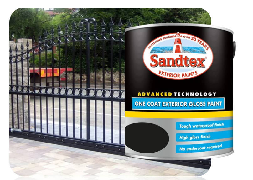 Sandtex Advanced One Coat Gloss | Exterior Paint | Black | 2.5 Litre
