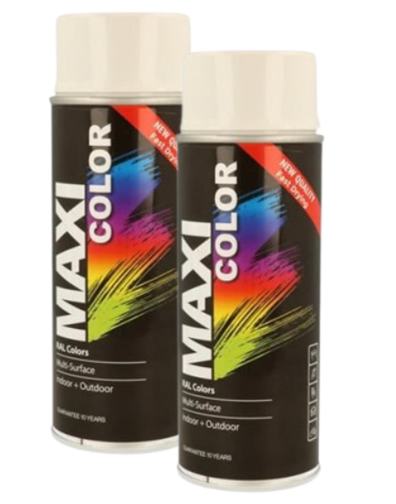 MAXI COLOR Quick Drying Spray Paint Gloss White 2 x 400ml