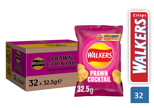 Walkers Prawn Cocktail Crisps Pack 32's