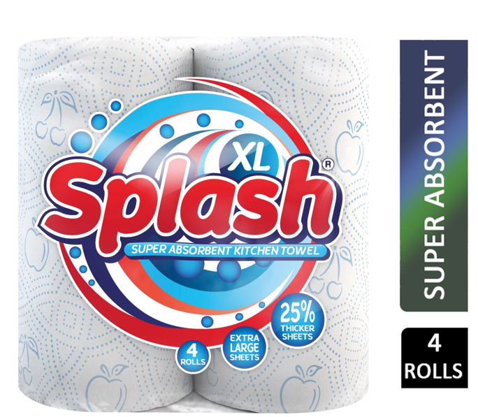 Splash Super Absorbent Kitchen Paper Towel 4 Pack