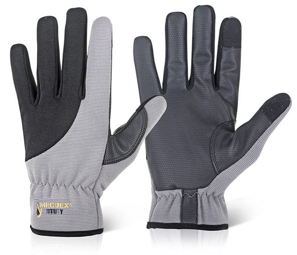 Mecdex Touch Utility Mechanics Gloves Black/Grey S (Pair)