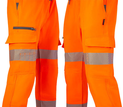 Beeswift Mens Hi-Vis Orange Work Joggers ALL SIZES