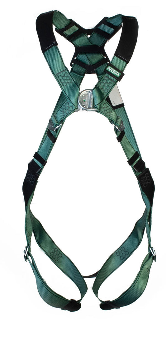 Msa Standard V-Form Back/Chest D-Ring Qwik-Fit Harness  Green Standard