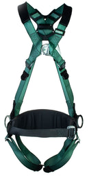 Msa Standard V-Form Back/Chest/Hip D-Ring Qf Harness W/Waist Belt Green Standard