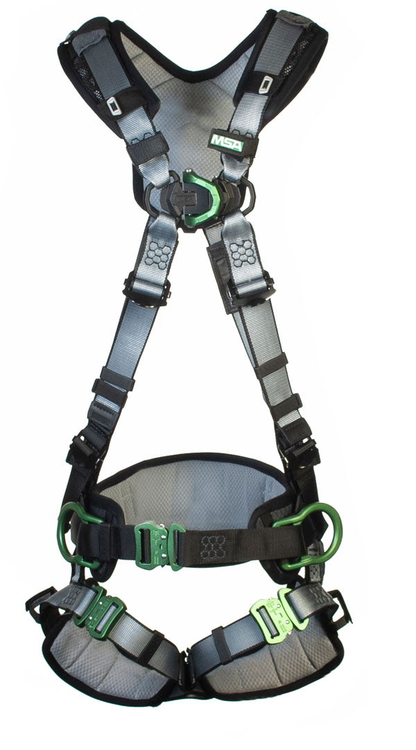 Msa XL V-Fit Back/Chest/Hip D-Ring Bayonet Harness W/ W Belt Black XL