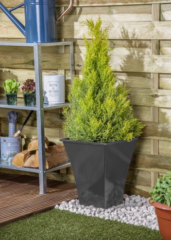 Wham Black Square Metallica Pot 28cm H308