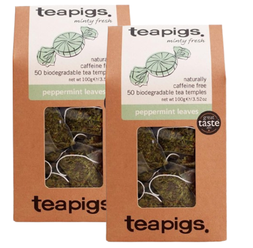Teapigs Peppermint Whole Leaf Tea Temples Bags 2 x 50's